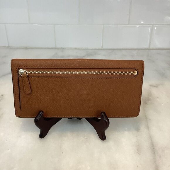 Michael Kors Slim Cross Grain Leather Full Sized Sleek Wallet - Picture 4 of 16